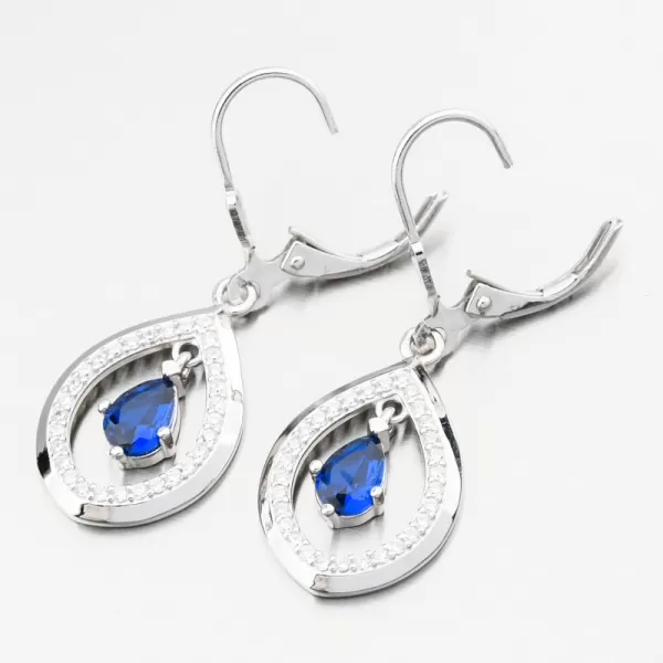 Visací náušnice stříbro 925 zirkony PKL-2255