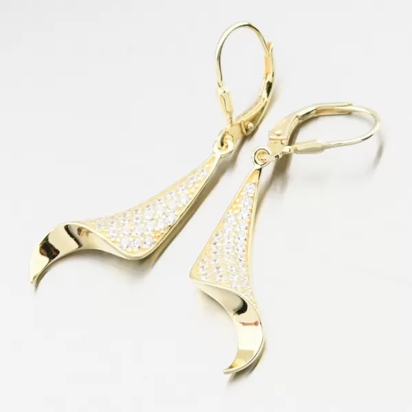 Dámské náušnice stříbro 925 zirkon zlacené visací PKL-2225