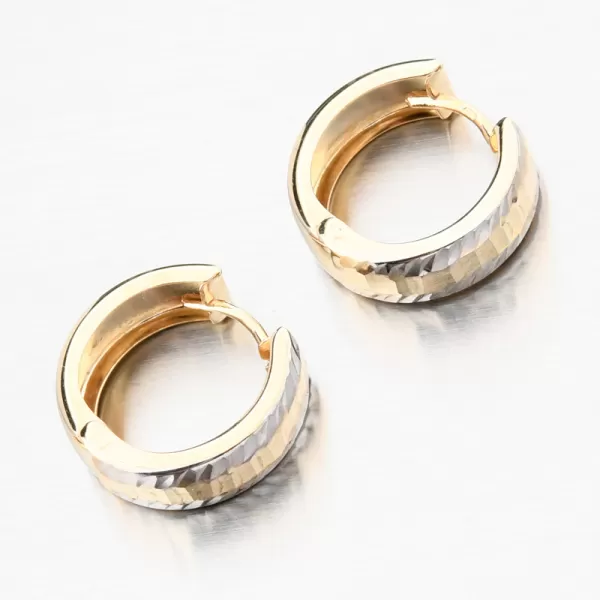 Dámské náušnice zlato mix 585 kruhy s gravírováním PKL22-059