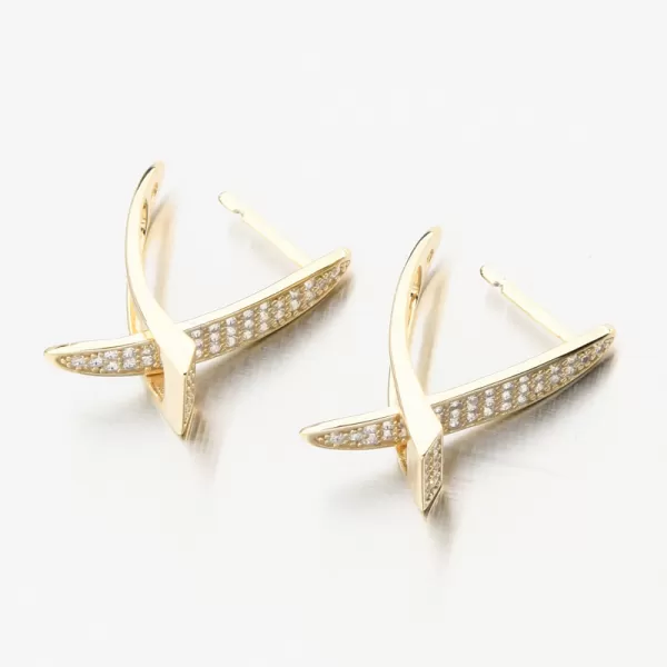 Dámské náušnice stříbro 925 zirkon zlacené PKL-2257