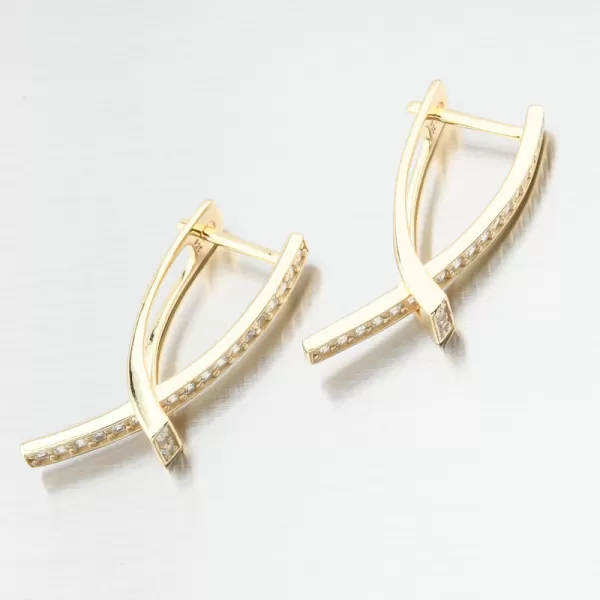 Dámské náušnice stříbro 925 zirkon zlacené PKL-2239