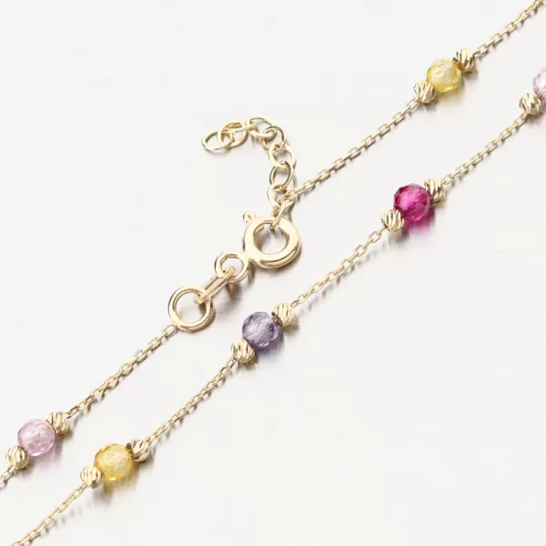 Zlatý náramek s barevnými zirkony PKL24-041