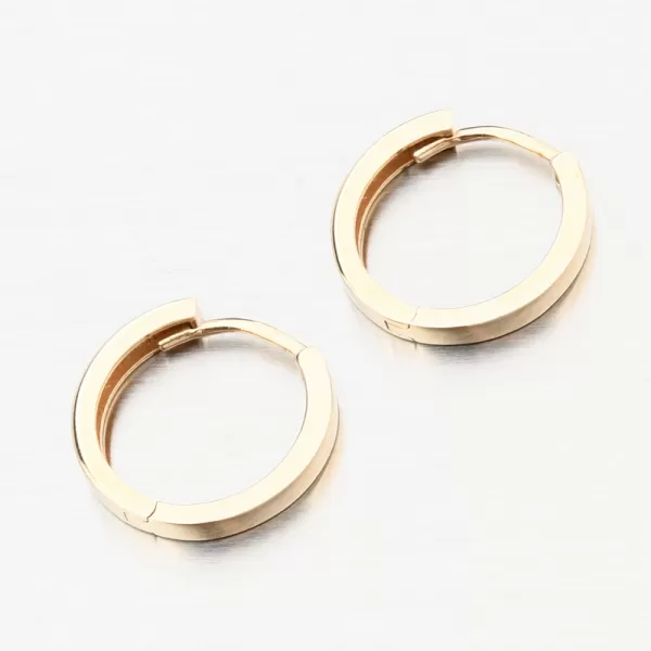 Dámské náušnice žluté zlato 585 kruhy 14 mm PKL22-055