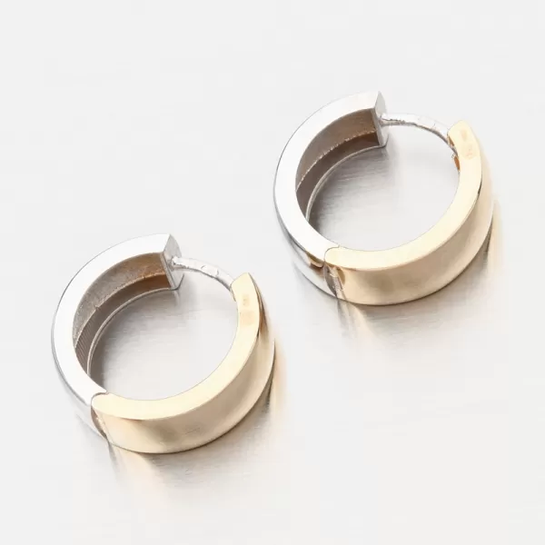 Dámské náušnice zlato mix 585 oboustranné kruhy PKL22-068