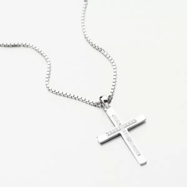 Přívěsek stříbro 925 kříž se zirkony PKL-3159