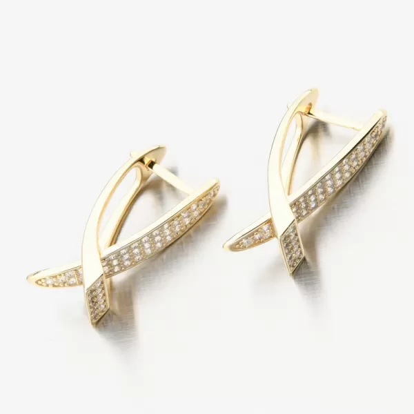 Dámské náušnice stříbro 925 zirkon zlacené PKL-2257