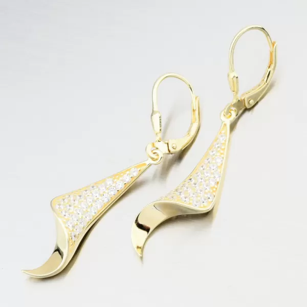 Dámské náušnice stříbro 925 zirkon zlacené visací PKL-2225