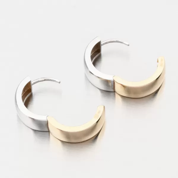 Dámské náušnice zlato mix 585 oboustranné kruhy PKL22-068