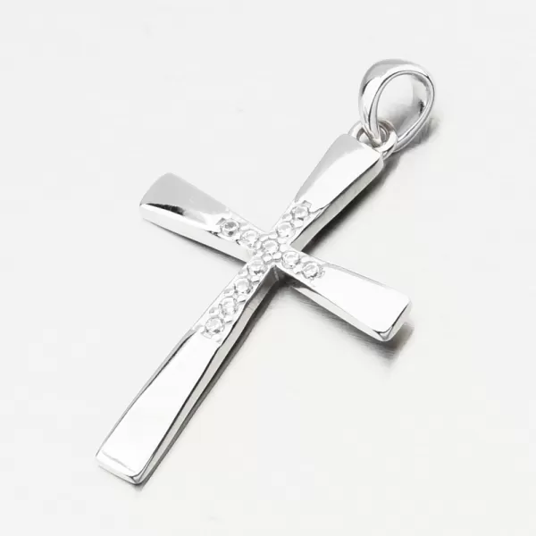 Stříbrný přívěsek kříž se zirkony PKL-3156