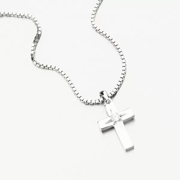 Přívěsek stříbro 925 kříž se zirkonem PKL-3155