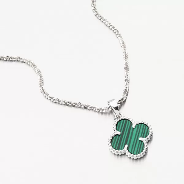 Dámský přívěsek stříbro 925 malachit čtyřlístek PKL-3150