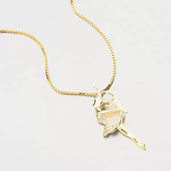 Dámský přívěsek stříbro 925 zirkon zlacený baletka PKL-3162