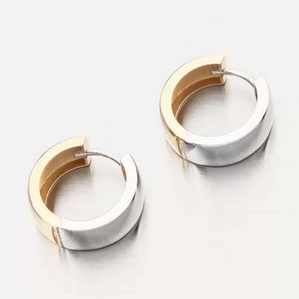 Dámské náušnice zlato mix 585 oboustranné kruhy PKL22-068