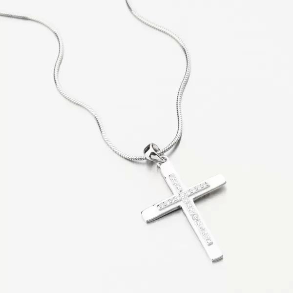 Přívěsek stříbro 925 kříž se zirkony PKL-3159