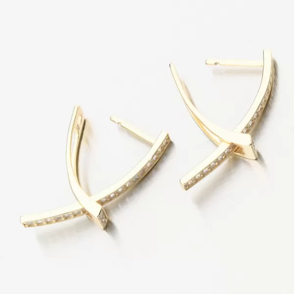 Dámské náušnice stříbro 925 zirkon zlacené PKL-2239