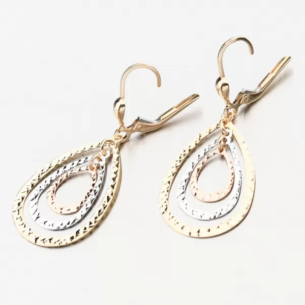 Dámské náušnice zlato mix 585 visací PKL22-069