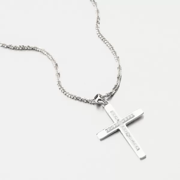 Přívěsek stříbro 925 kříž se zirkony PKL-3159