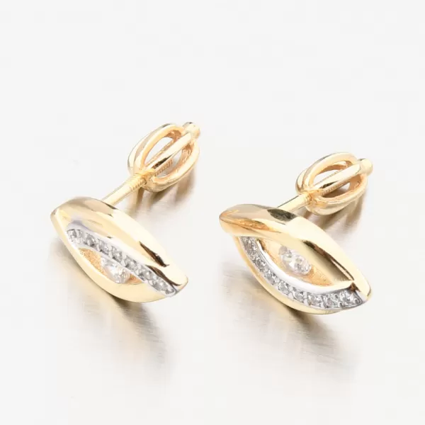 Dámské náušnice stříbro 925 zirkon zlacené PKL-2252